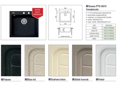 Forest GRAWA GRÁNIT MOSOGATÓ GRAWA PT5-5610A 560x500mm BEIGE - 10012150021