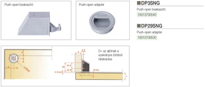 Forest PUSH OPEN ADAPTER DP29SNG . SZÜRKE - 10013700530
