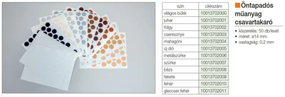 Forest ÖNTAPADÓS CSAVARTAKARÓ  ÁTM: 14mm 50db/levél 0
