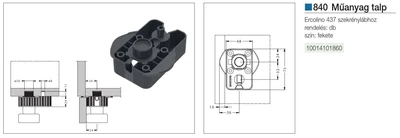 Forest MŰANYAG SZEKRÉNYLÁB ERCOLINO 840 TALP A 437-ES LÁBHOZ FEKETE - 10014101860