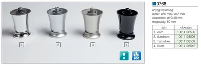 Forest MŰANYAG DESIGN LÁB 0768 H=60mm  100kg MATT NIKKEL - 10014103509