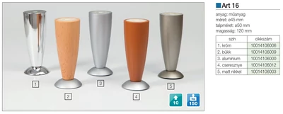 Forest MŰANYAG DESIGN LÁB ART 16 H=120mm 150kg KRÓM - 10014106006