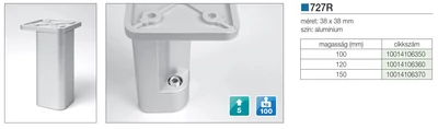 Forest MŰANYAG DESIGN LÁB ART727/R H=100mm ALUMÍNIUM - 10014106350