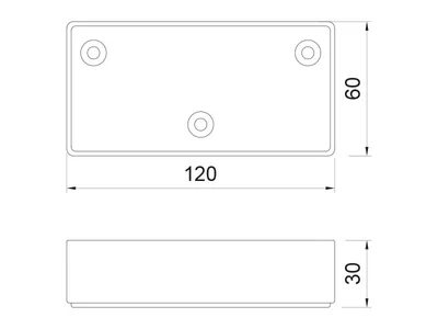 MŰANYAG DESIGN LÁB ART723 H=30mm FEKETE