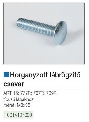 Forest MŰANYAG DESIGN LÁB LÁBRÖGZÍTŐ CSAVAR M8×35 mm HORGANYZOTT - 10014107000