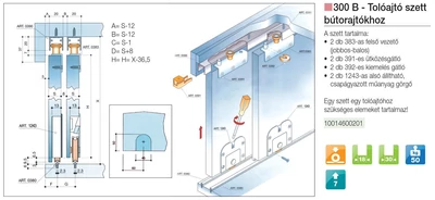 Forest TOLÓAJTÓ BÚTORLAPHOZ 300 B SZETT TEHERB. 50 KG ALUMÍNIUM - 10014600201
