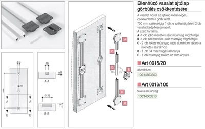 Forest TOLÓAJTÓ BÚTORLAPHOZ 0015/20 ELLENHÚZÓ VASALAT 2240MM ALUMÍNIUM - 10014603300