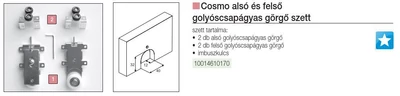 TOLÓAJTÓ GÖRGŐ SZERELVÉNY BÚTORLAPHOZ COSMO, CLEFT