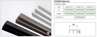 TOLÓAJTÓ BÚTORLAPHOZ CLEFT FELSŐ SÍN 3 m MATT FEKETE