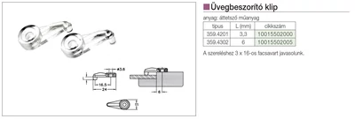 Forest MŰANYAG ÜVEGBESZORÍTÓ KLIP 6 MM ÁTLÁTSZÓ - 10015502005