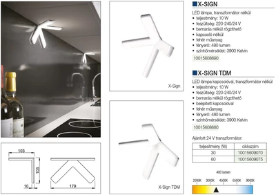 Forest LED  VILÁGÍTÁS X-SIGN KAPCSOLÓS FEHÉR - 10015608680