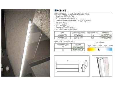 LED  VILÁGÍTÁS KOBI HE - 900 mm KRÓM