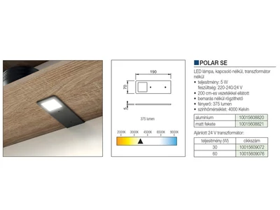 LED  VILÁGÍTÁS POLAR SE 5W NW MATT FEKETE