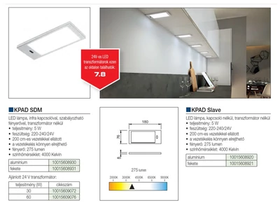 LED  VILÁGÍTÁS K-PAD SDM 5W NW FEKETE
