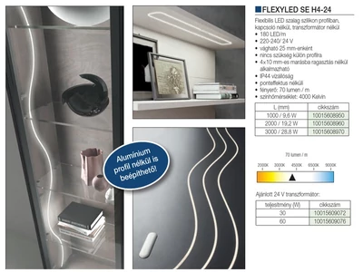LED VILÁGÍTÁS FLEXYLED SE H4-24 19,2W NW 2,0m FEHÉR