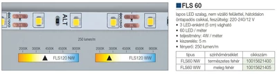 LED VILÁGÍTÁS FLS60WW WARM WHITE - 5m