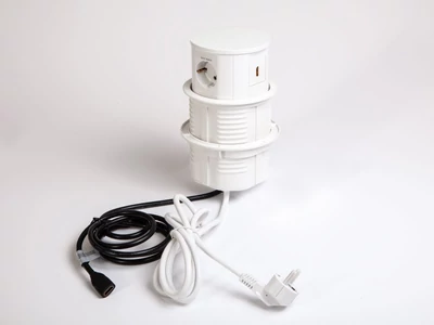 IRODABÚTOR TARTOZÉKOK KONNEKTOR ELOSZTÓ MODULBOX IVH - 2x230V + 2xUSB + 1xHDMI FEHÉR