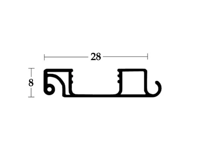 REDŐNY RENDSZER 4180 FOGANTYÚ PROFIL A 3663-HOZ 28x8mm   2,6m EZÜST