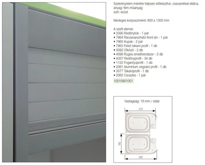 REDŐNY RENDSZER KIT 2.0 REDŐNYSZETT A357 1300x600mm EZÜST
