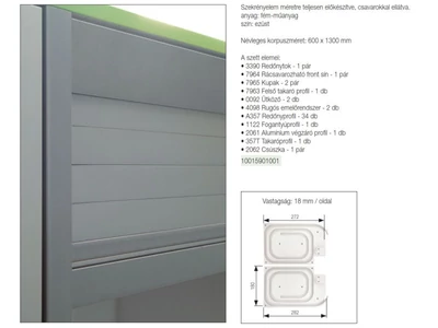 REDŐNY RENDSZER KIT 2.0 REDŐNYSZETT A357 1300x600mm MATT FEKETE
