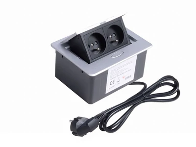 IRODABÚTOR TARTOZÉKOK KONNEKTOR ELOSZTÓ MODULBOX MINI - 2×230V ALUMINIUM