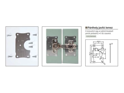PÁNTHELY JAVÍTÓ LEMEZ UNIVERZÁLIS 6 DB CSAVARRAL 90x50MM ACÉL