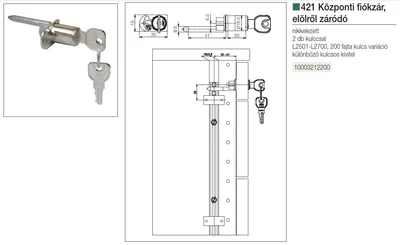 LEHMANN BÚTORZÁR 421 KÖZPONTI FIÓKZÁR  NIKKEL