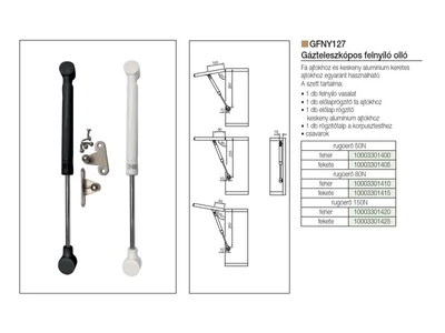 EGYÉB FELNYÍLÓ VASALAT GFNY127 GÁZTELESZKÓP 80N FEKETE
