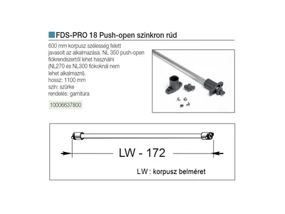 FDS DUPLAFALÚ FÉM FIÓKOLDAL FDS-PRO 18 PUSH OPEN STABILIZÁTOR 1100mm SZÜRKE