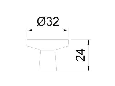 BÚTORFOGANTYÚ E107-32 D:32mm, H:24mm MATT KRÓM