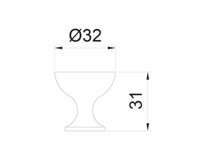 BÚTORFOGANTYÚ E108-32 D:32mm, H:31mm MATT ARANY