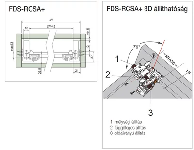 FDS REJTETT FIÓKCSÚSZÓ FDS-RCSA+ 500mm,35kg ACÉL