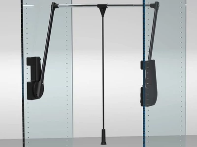 GARDRÓBLIFT 900/N 2 SZINTES 360° 750-1150 mm, 2×12kg FEKETE-KRÓM