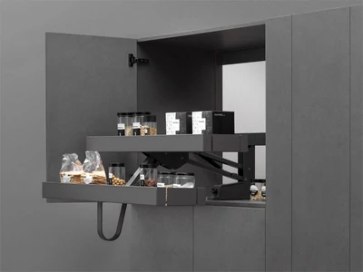 FÉMRÁCS LAMINA KARLO90VGM FELSŐSZEKRÉNYBŐL LENYÍLÓ POLCRENDSZER 808x598x279 mm ANTRACIT