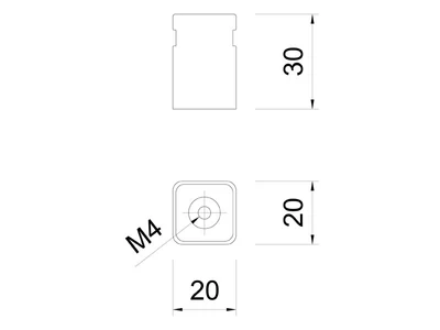 BÚTORFOGANTYÚ WPO892-020 GOMB 20x20mm ARANY