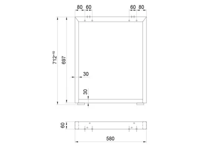 IRODAI ASZTALLÁB HOME BOX OPTIMO 1 PÁR 580x710mm MATT FEKETE