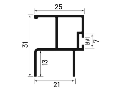TOLÓAJTÓ BÚTORLAPHOZ NOVA FOGANTYÚ PROFIL 2,7M ALUMÍNIUM