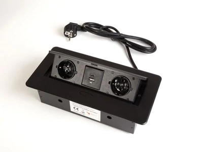 Forest IRODABÚTOR TARTOZÉKOK KONNEKTOR ELOSZTÓ MODULBOX II - 2 DB 230 V-OS DUGALJ + 2 USB MATT FEKETE - 10015622130
