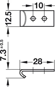 380.65.900 Häfele Ládazár /55mm-hez/ ellendarab 13x28x1,5mm
