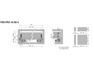 FDS DUPLAFALÚ FÉM FIÓKOLDAL FDS-PRO 18 HD A 450mm H88 60kg ANTRACIT