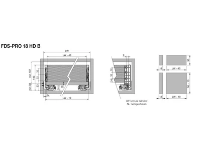 FDS DUPLAFALÚ FÉM FIÓKOLDAL FDS-PRO 18 HD B 500mm H126 60kg ANTRACIT