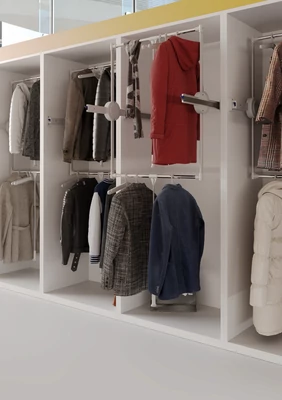 GARDRÓBLIFT 900/N 2 SZINTES 360° 750-1150 mm, 2×12kg FEKETE-KRÓM