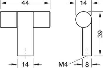 106.71.075 Hafele Déco H2515 Fogantyú Gomb Óceán Kék