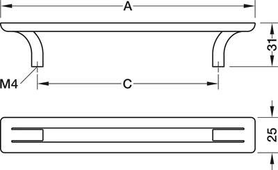 106.70.581 Hafele Déco H2350 Fogantyú Szálcsiszolt Arany