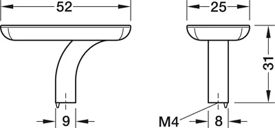 106.70.592 Hafele Déco H2355 Fogantyú Gomb Szálcsiszolt Arany