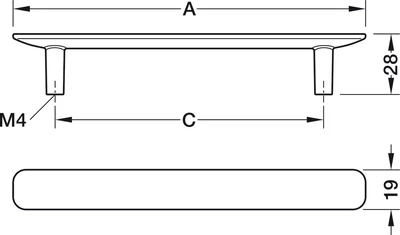 106.70.293 Hafele Déco H2380 Fogantyú Szálcsiszolt Arany
