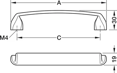 106.70.630 Hafele Déco H2395 Fogantyú Sötét Ón