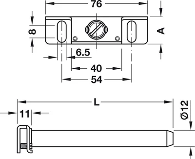 283.33.931 Häfele Rejtett Polctartó Csavarozható Lemezzel 90mm Horganyzott