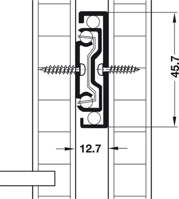 422.41.921 Häfele Accuride 3832 Golyós Fióksín Teljeskihúzású Teherbírás 45kg Hossz 200mm