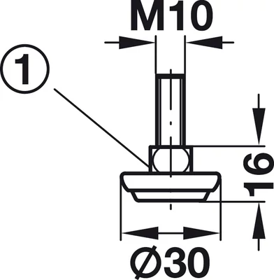 651.02.919 Häfele Állítócsavar Menetes M10x20mm
